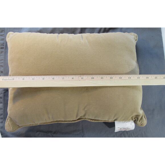 Christmas Puppy in Wreath White and Holly Background Accent Pillow Beige Back - Picture 3 of 5